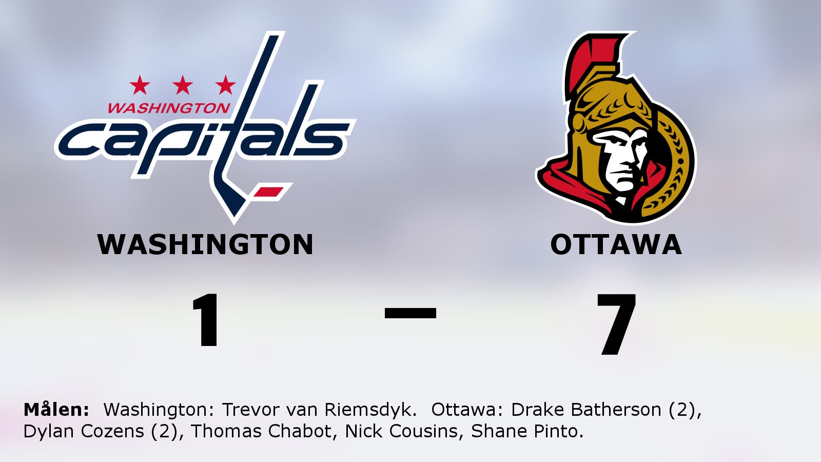 Ottawa utklassade Washington – vann med 7–1