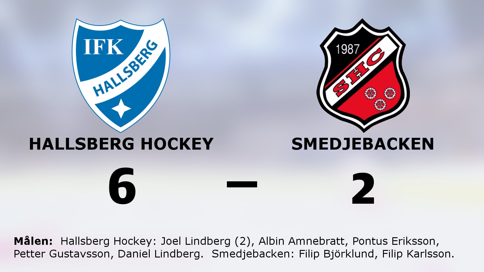 Joel Lindberg het när Hallsberg Hockey besegrade Smedjebacken
