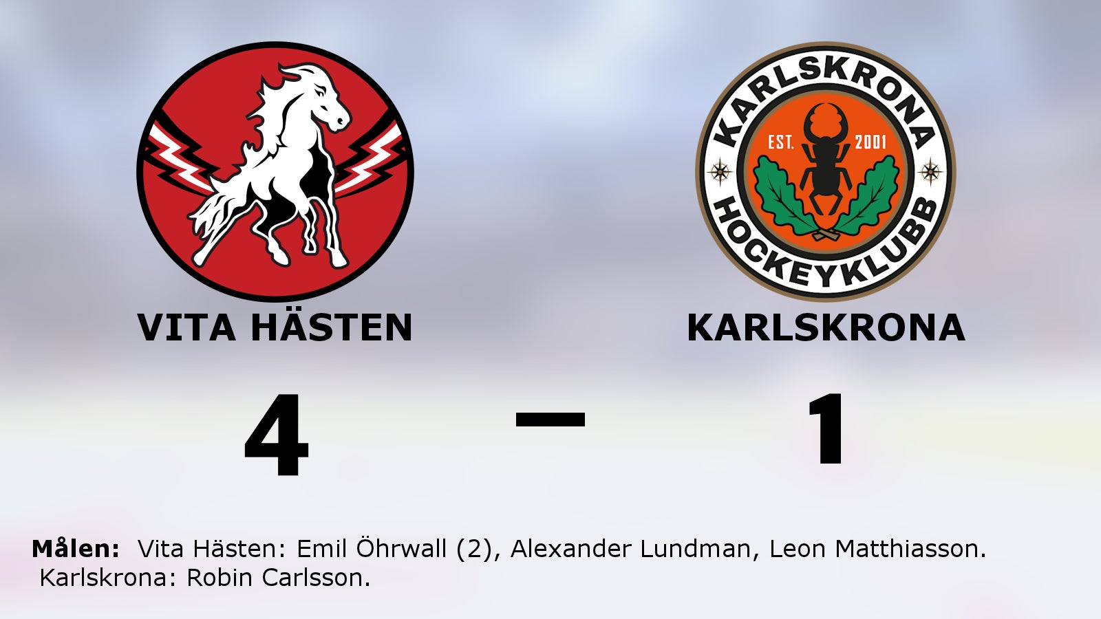 Stark seger för Vita Hästen i toppmatchen mot Karlskrona