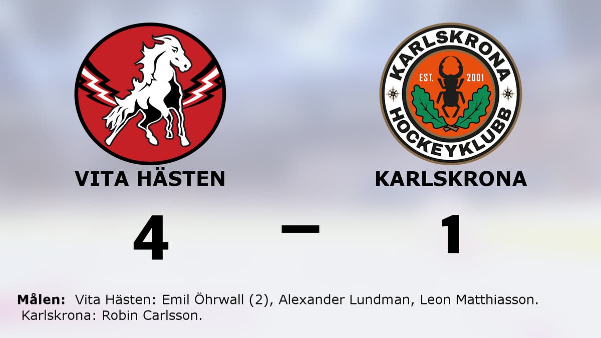 Stark seger för Vita Hästen i toppmatchen mot Karlskrona
