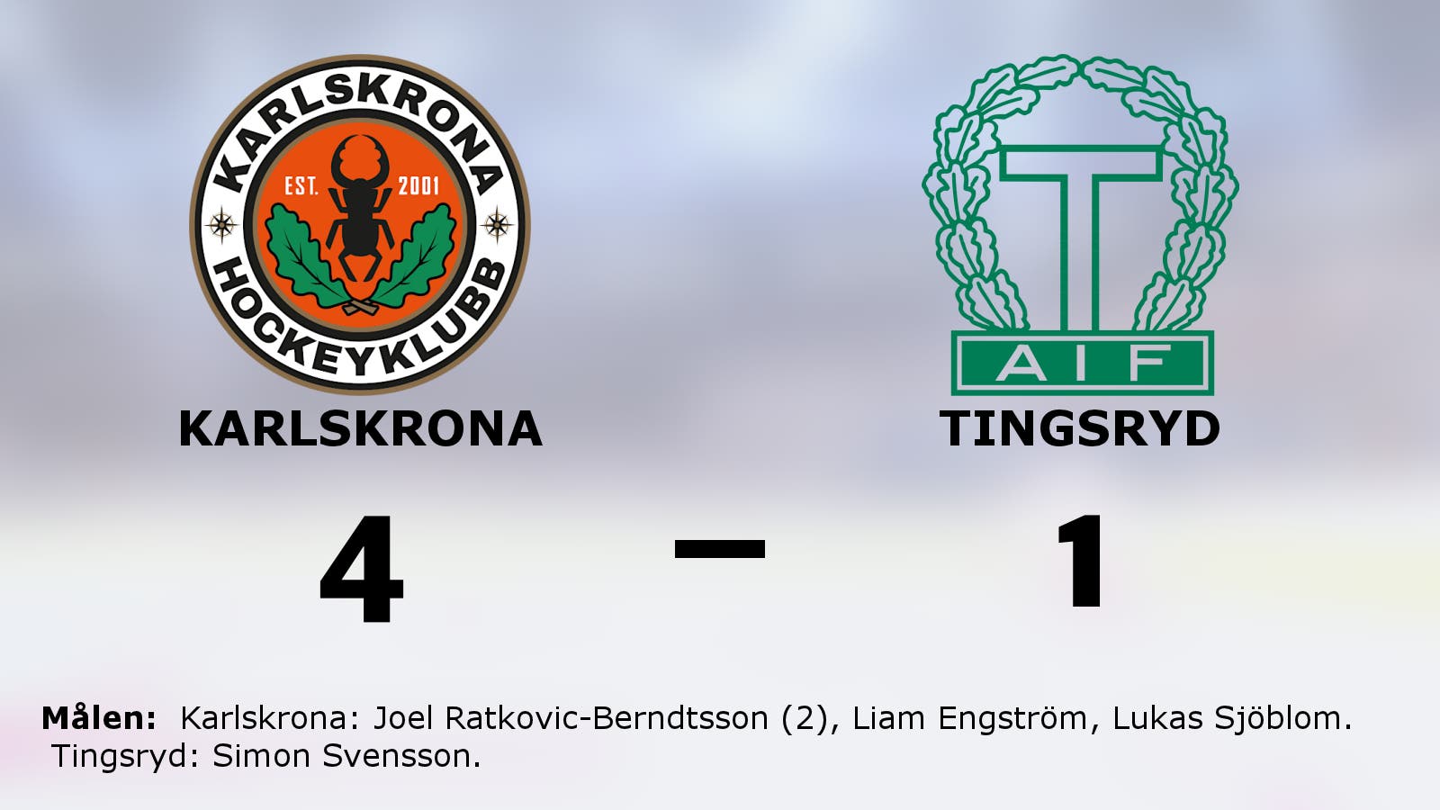 Seger för Karlskrona i toppmötet med Tingsryd