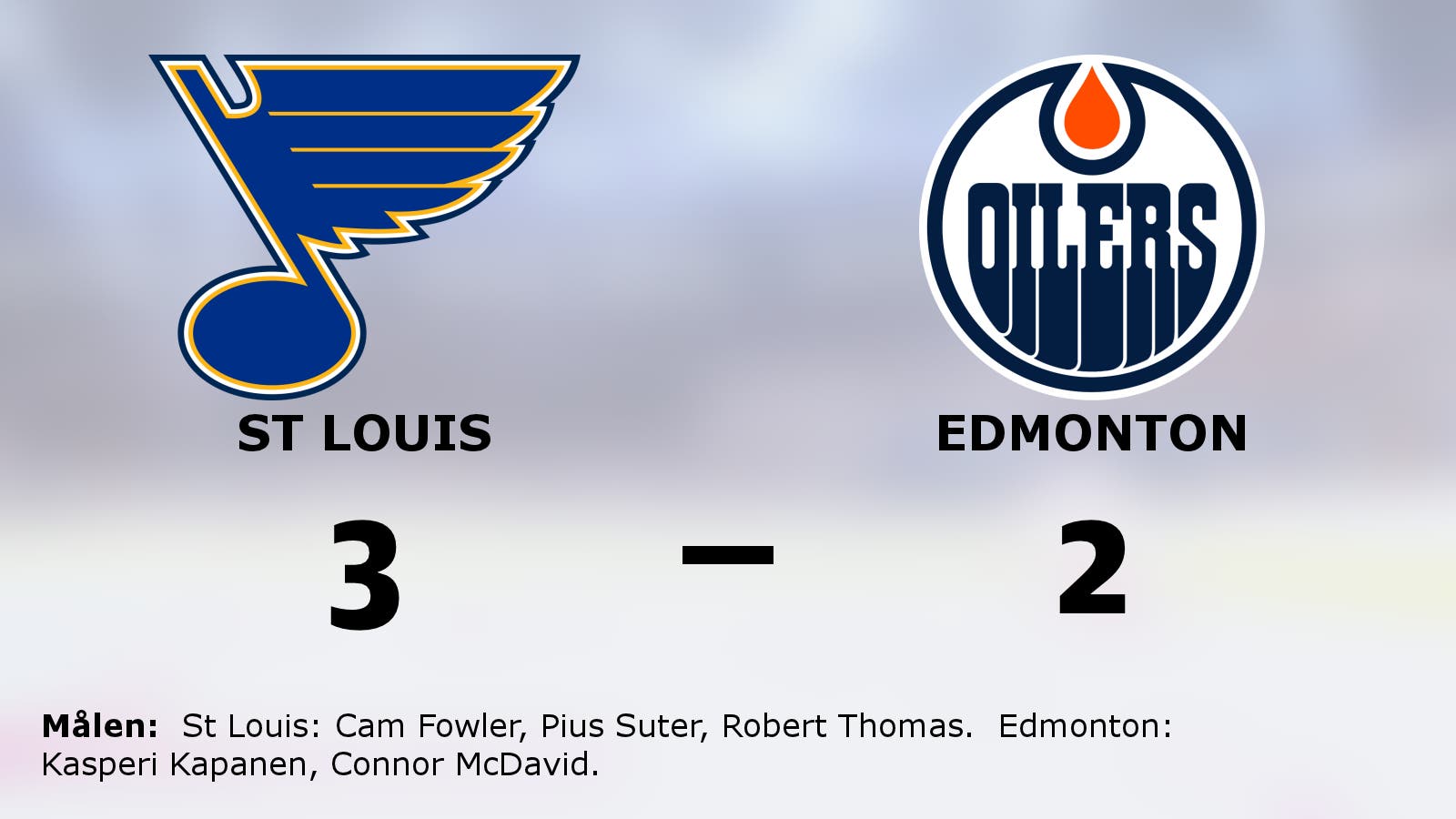 St Louis vinnare mot Edmonton – avgjorde i förlängningen
