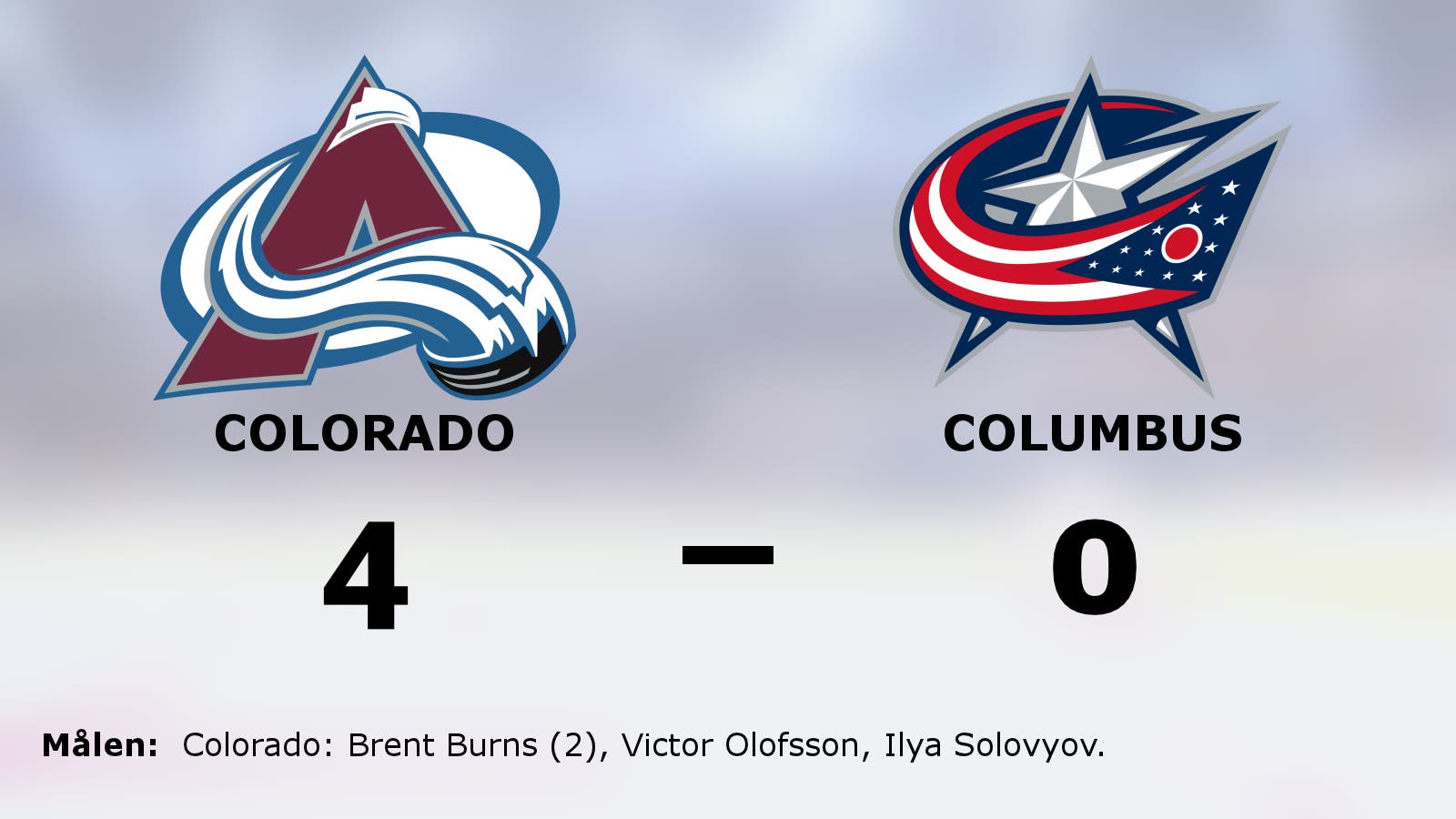 Colorado fortsätter vinna på hemmaplan – slog Columbus med 4–0