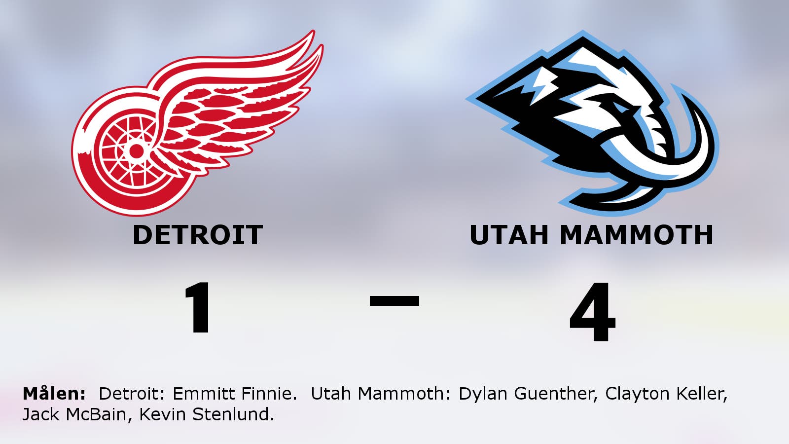 Utah Mammoth besegrade Detroit på bortaplan
