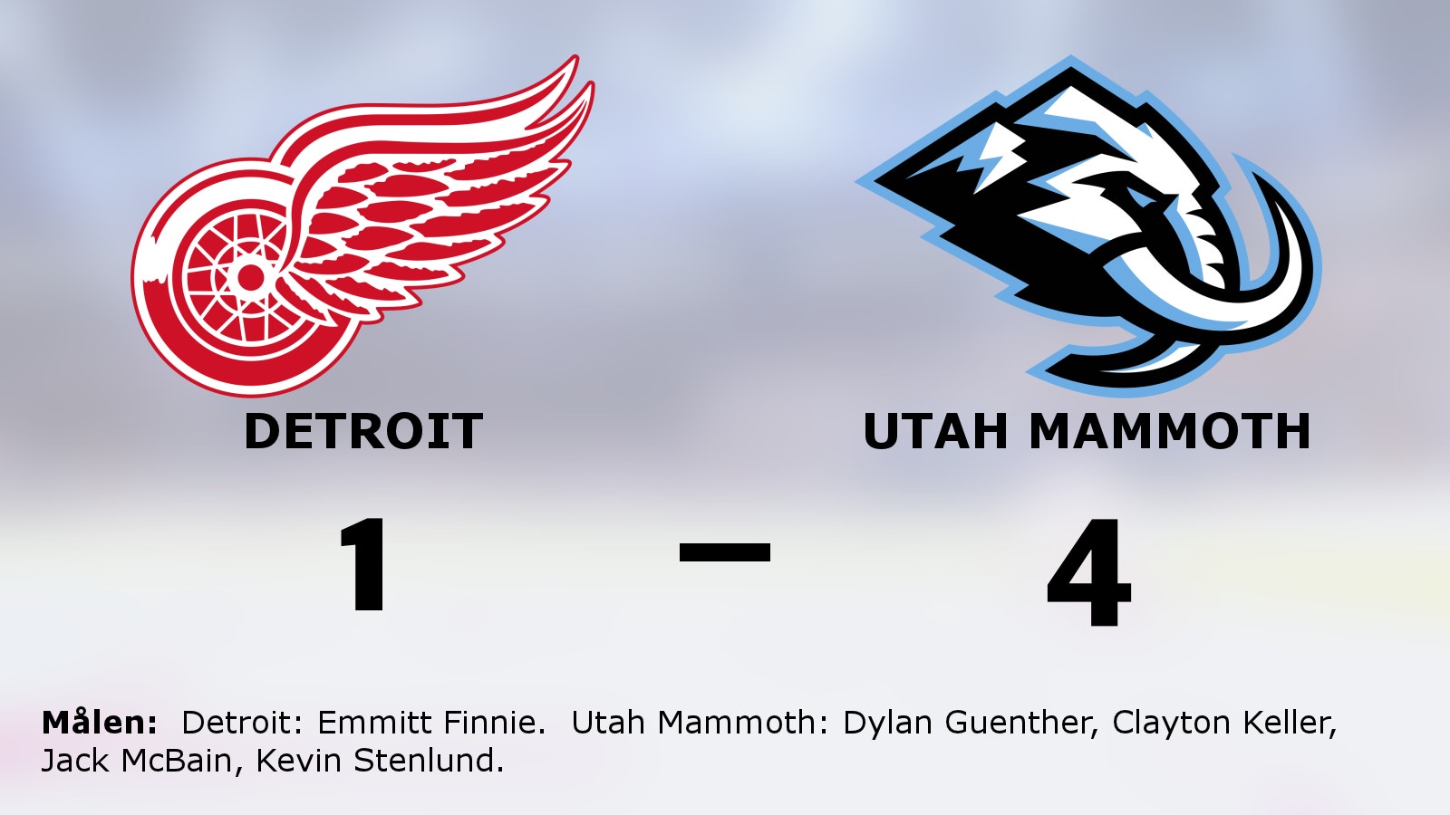 Utah Mammoth besegrade Detroit på bortaplan