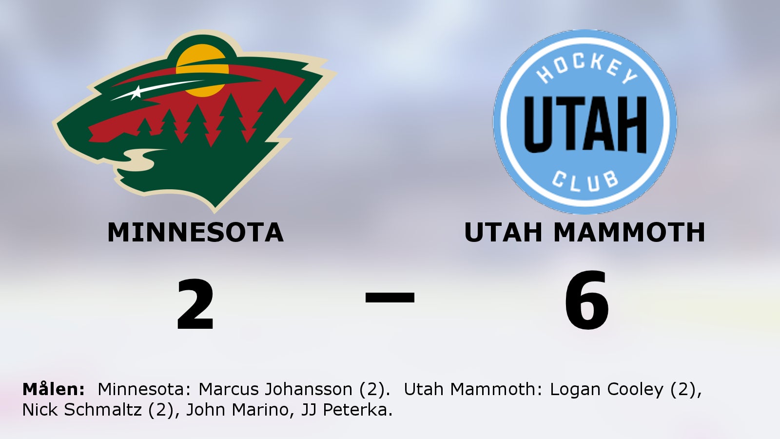 Utah Mammoth fortsätter vinna – 6–2 mot Minnesota