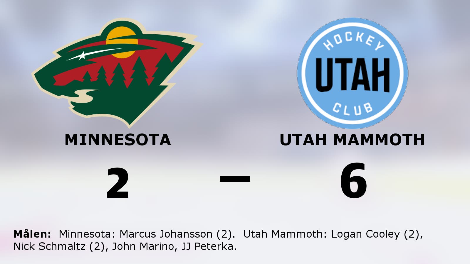 Utah Mammoth fortsätter vinna – 6–2 mot Minnesota