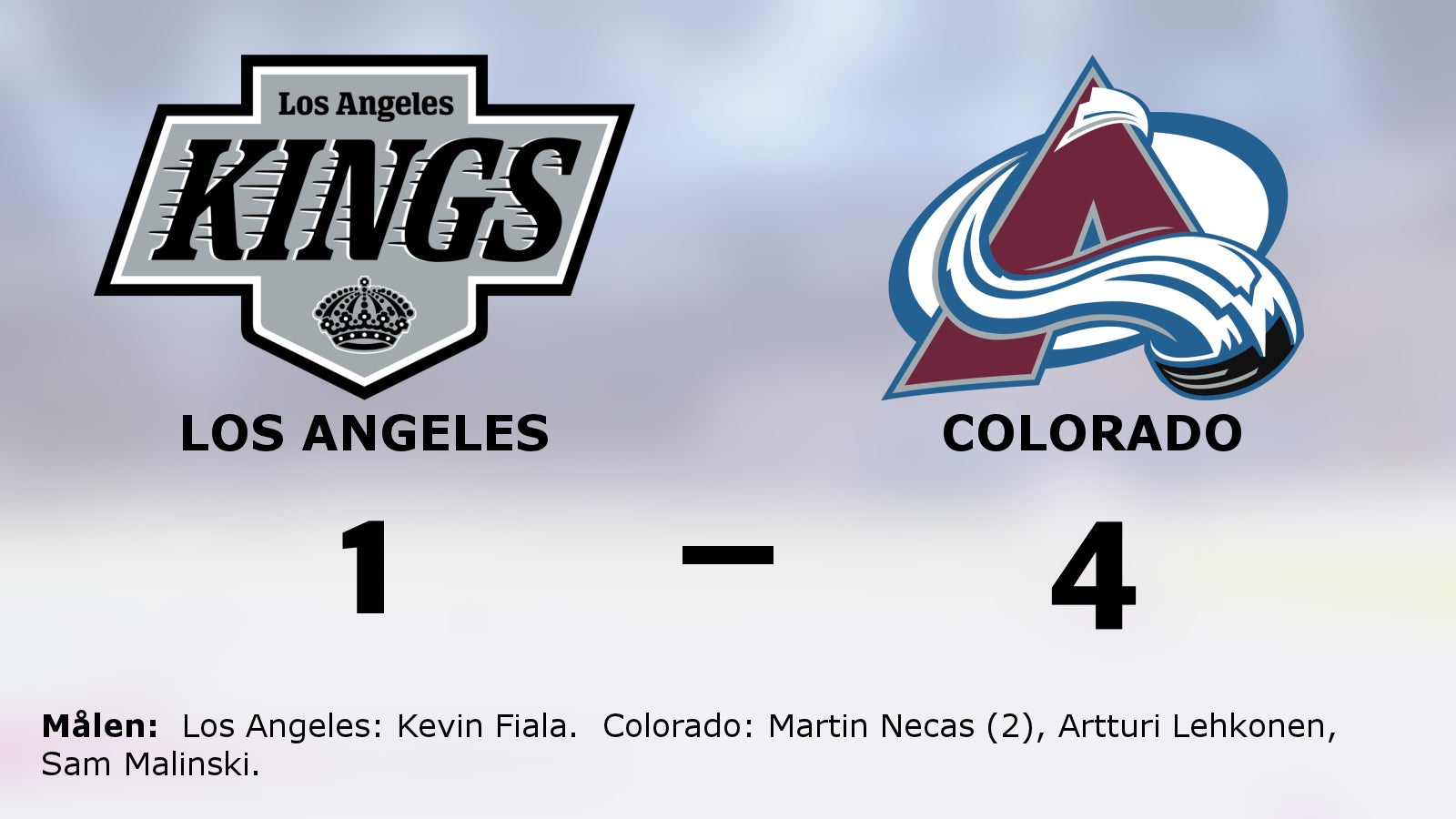 Martin Necas gjorde två mål när Colorado vann mot Los Angeles