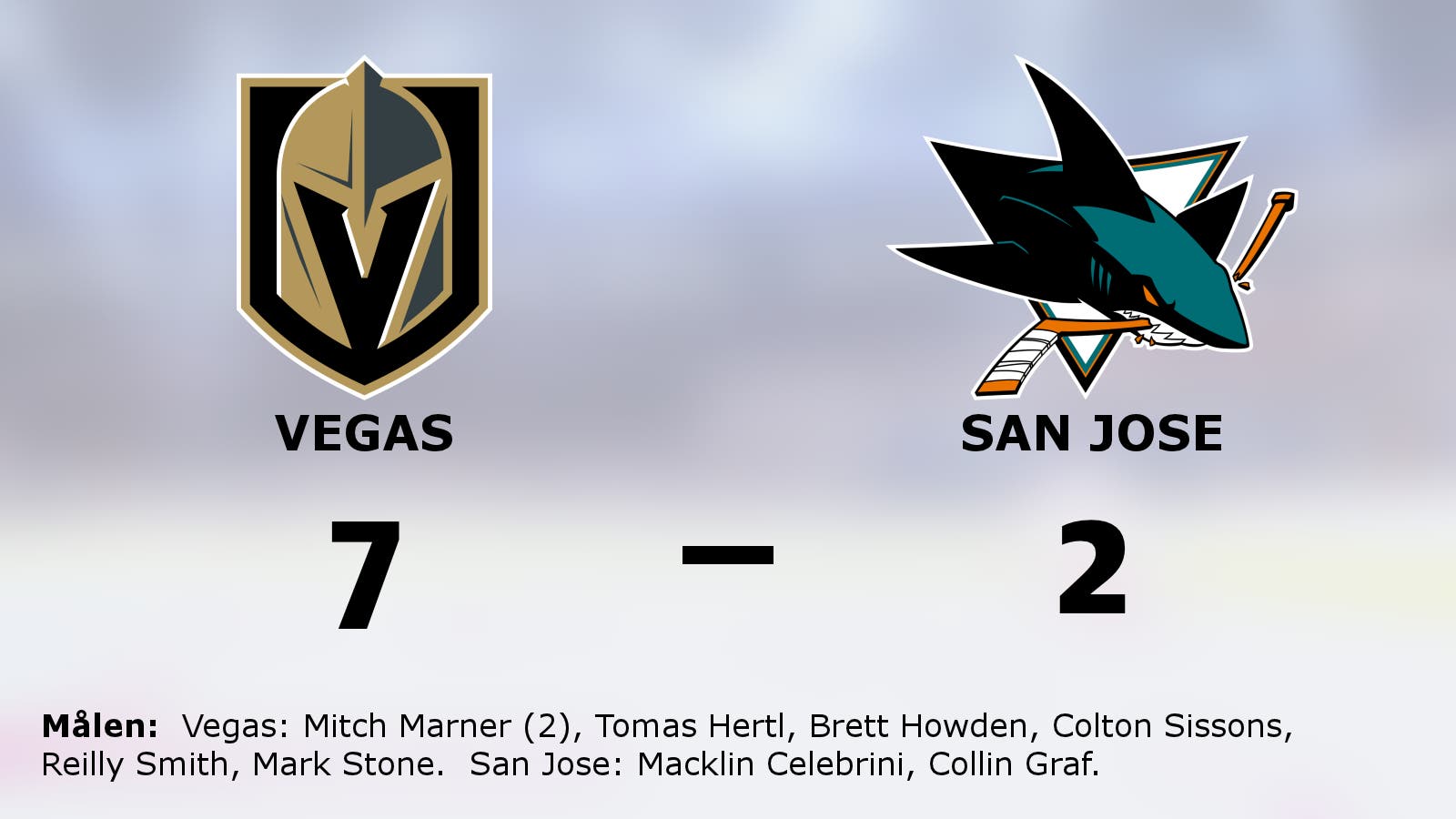 Ny seger för Vegas mot San Jose