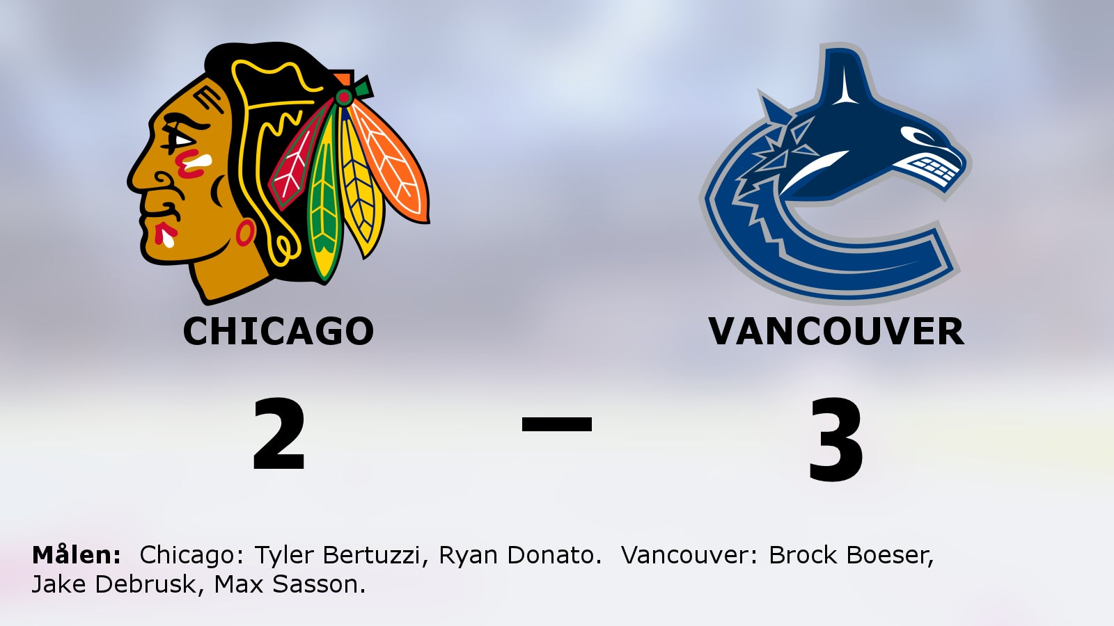 Straffseger för Vancouver borta mot Chicago