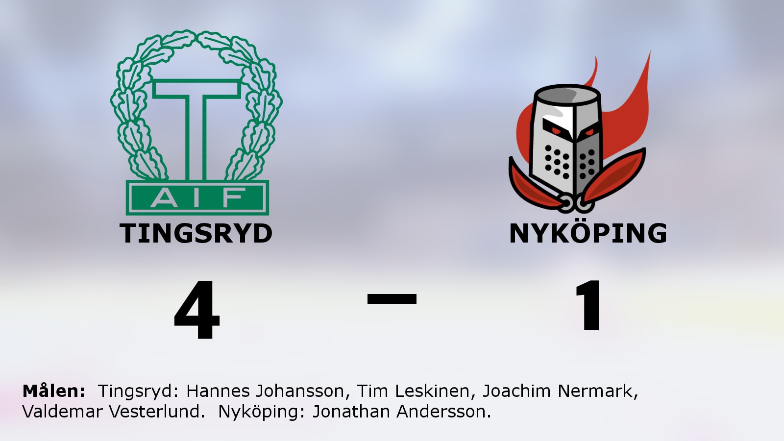 Seger för Tingsryd hemma mot Nyköping