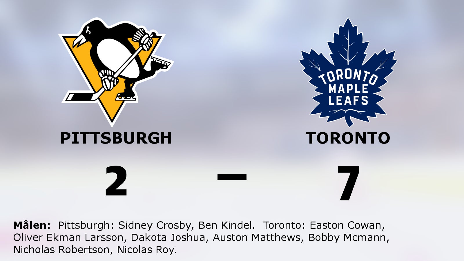 Klar seger för Toronto mot Pittsburgh