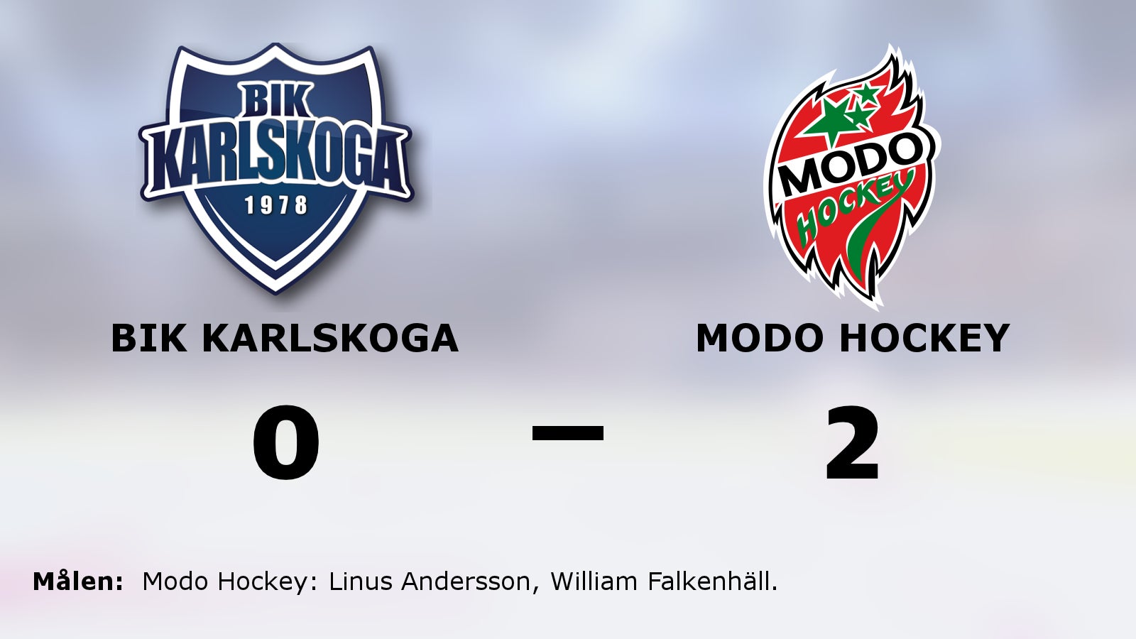 Modo Hockey nollade Bik Karlskoga – vann med 2–0