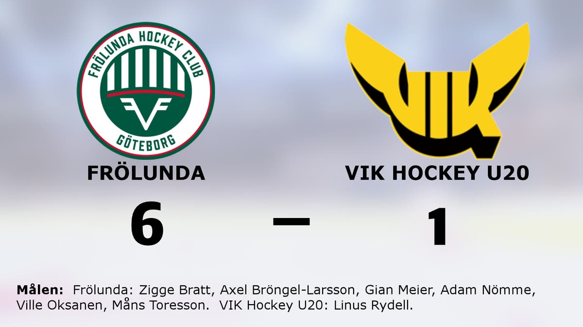 Ny förlust för VIK Hockey U20 – tunga sviten förlängd mot Frölunda