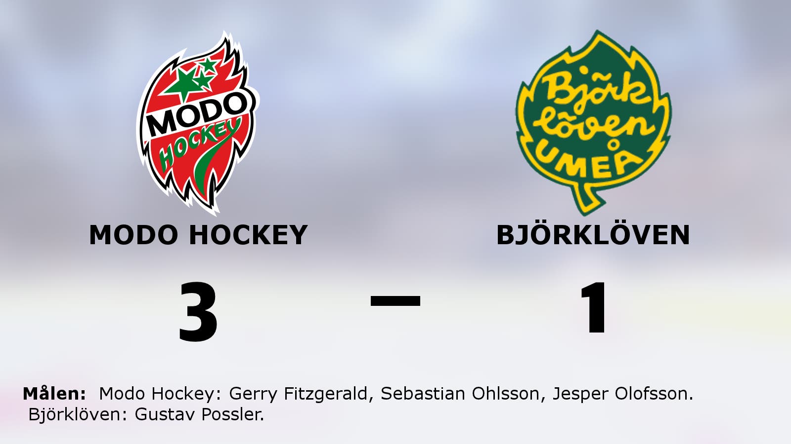 Modo Hockey avgjorde i tredje perioden mot Björklöven