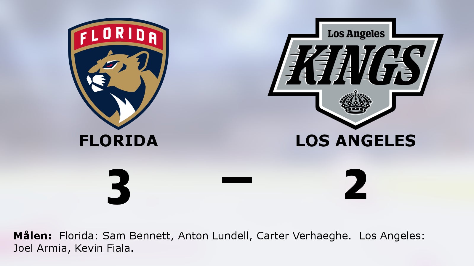 Två poäng för Florida hemma mot Los Angeles