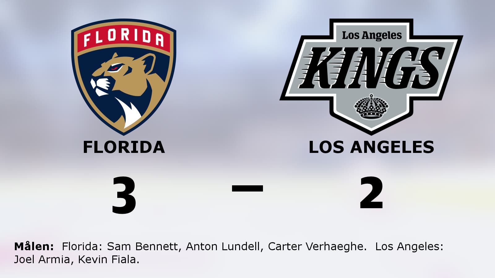 Två poäng för Florida hemma mot Los Angeles