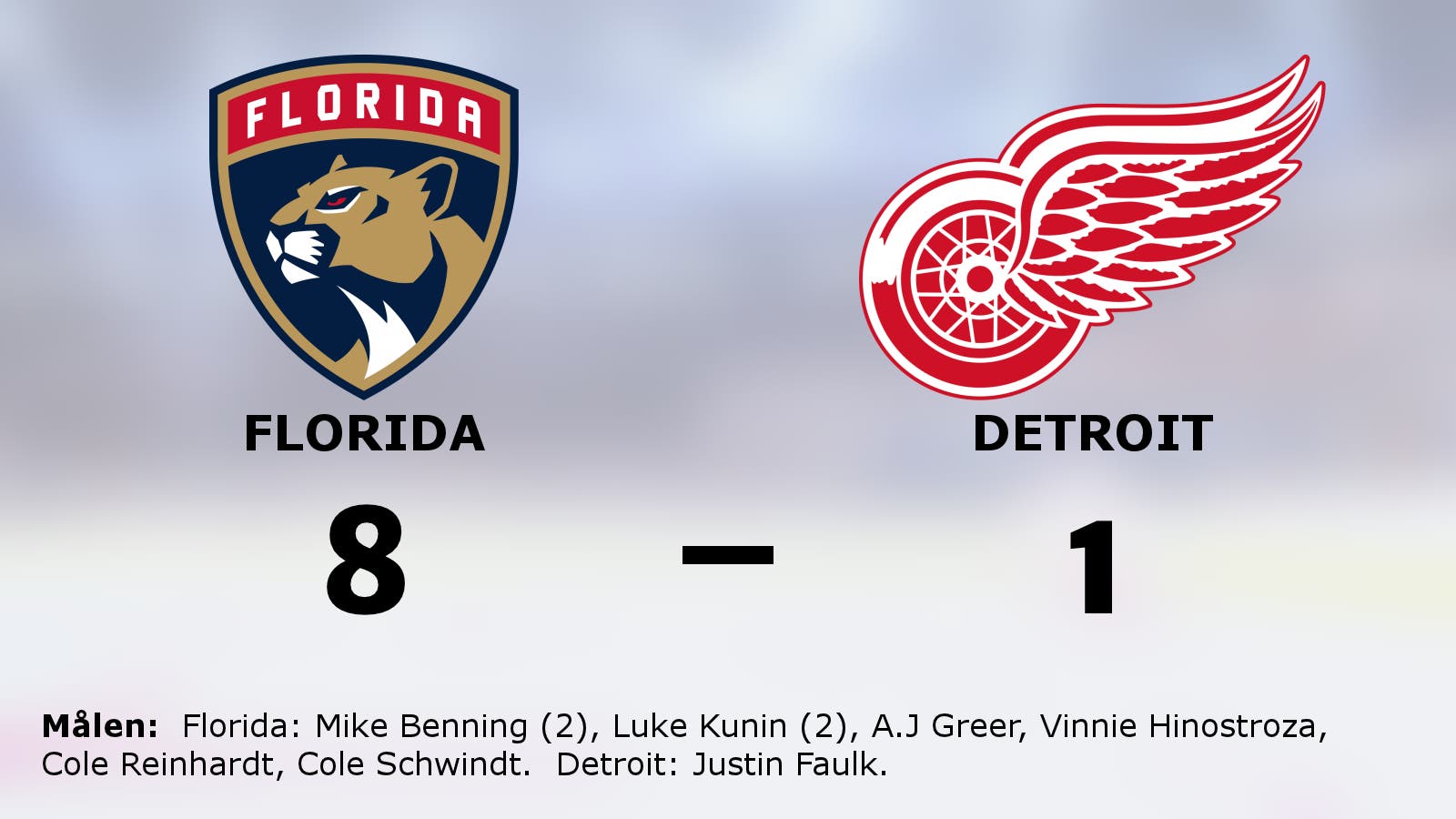 Målfest när Florida krossade Detroit hemma