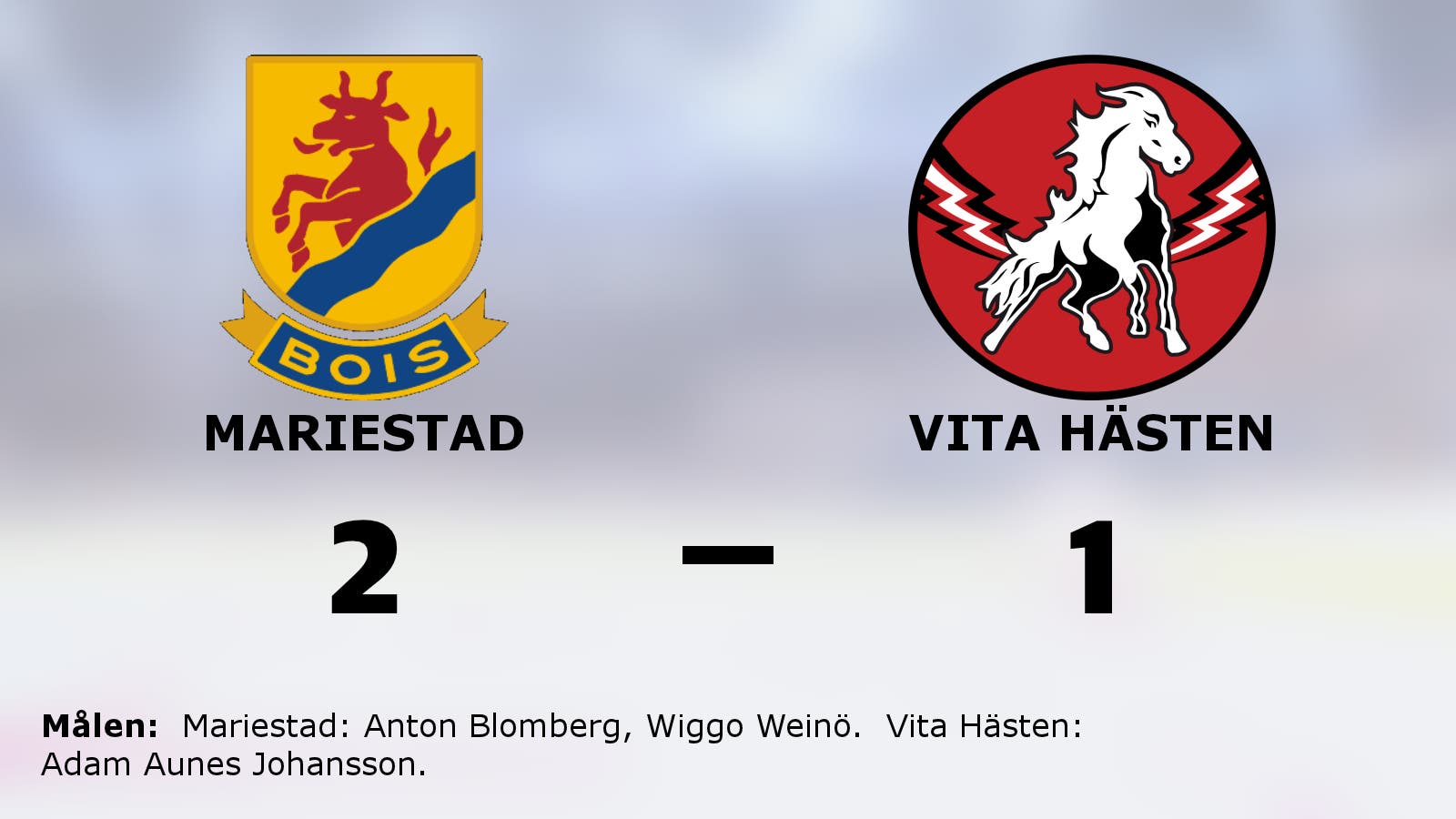 Mariestad avgjorde i tredje perioden – vann mot Vita Hästen