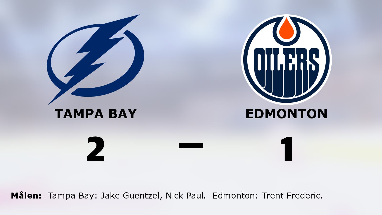 Paul och Guentzel matchvinnare för Tampa Bay mot Edmonton