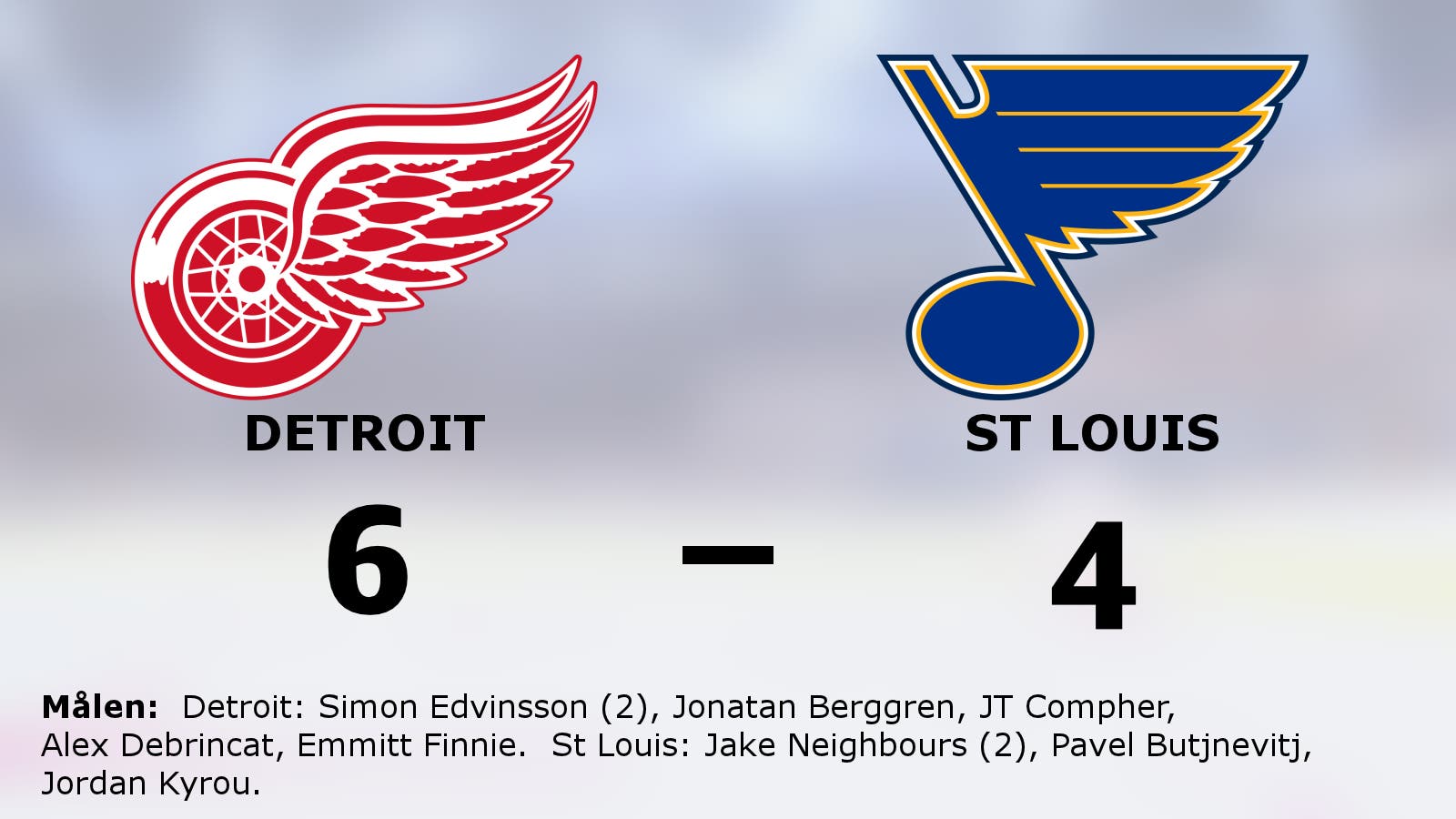 Detroit vände 0–4 till seger mot St Louis