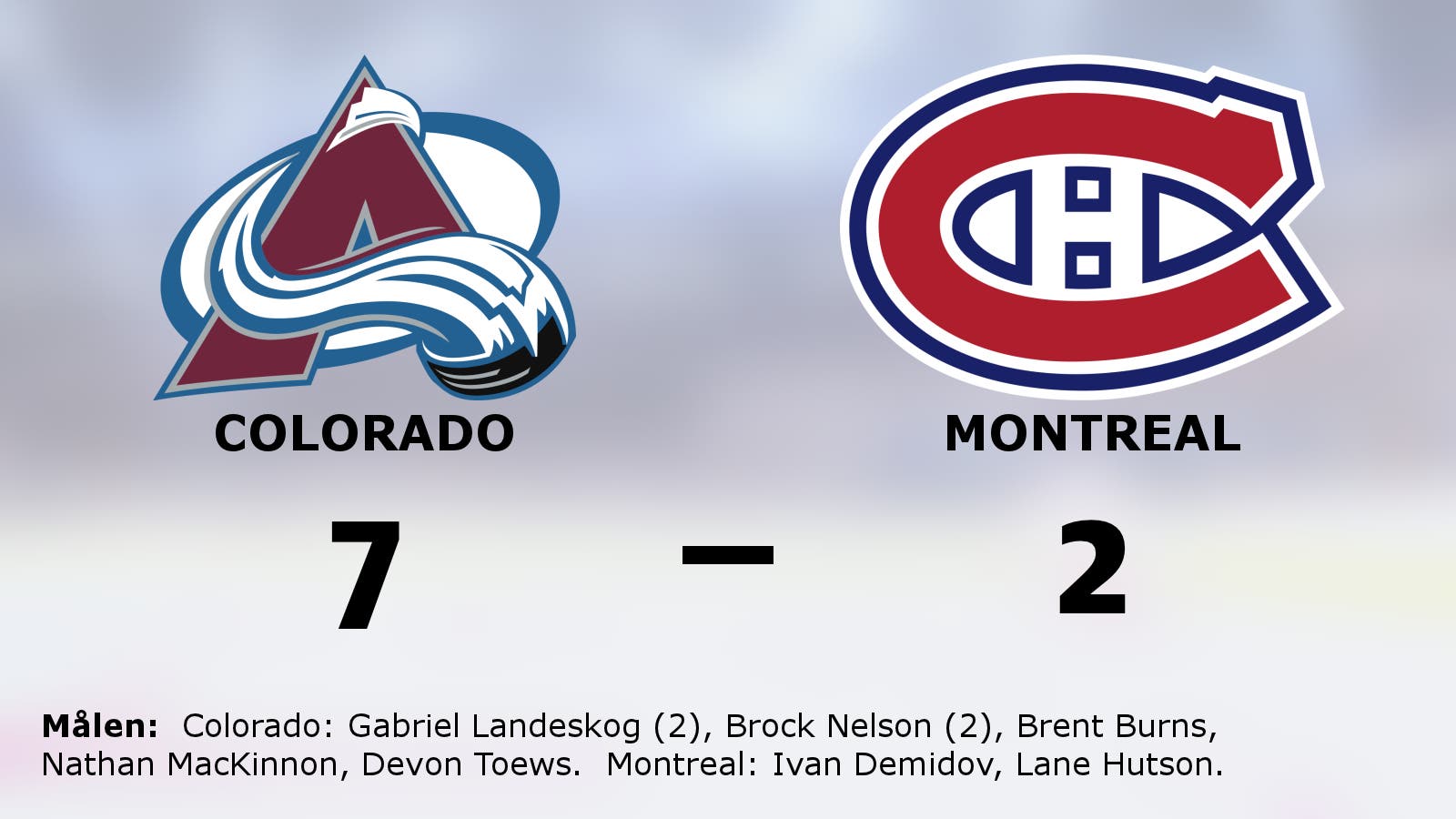 Stark seger för Colorado i toppmatchen mot Montreal
