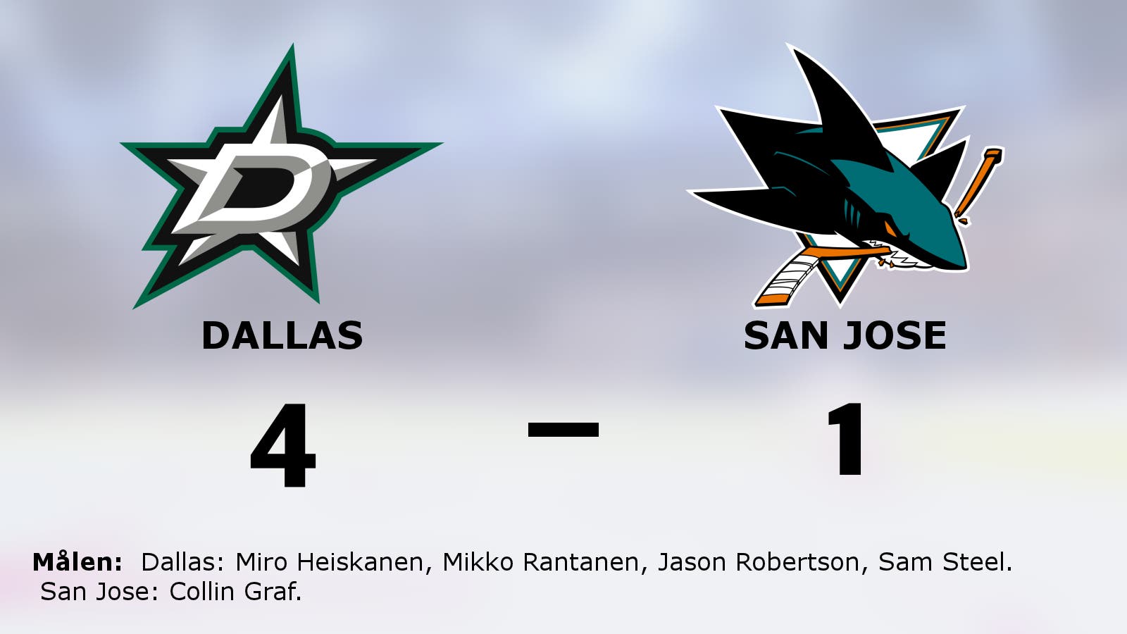 Dallas fortsätter segersviten mot San Jose