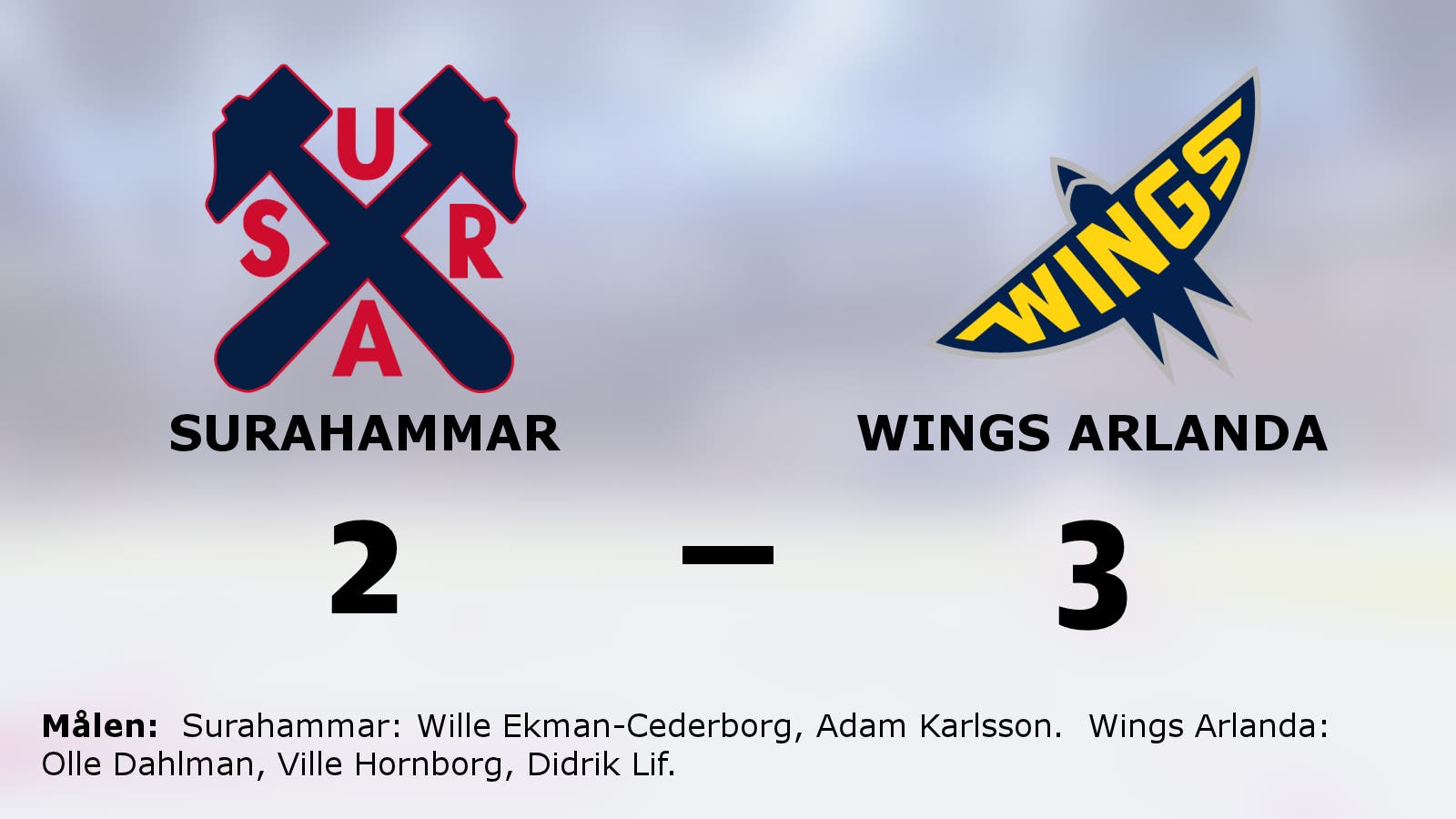 Wings Arlanda vann efter förlängning mot Surahammar
