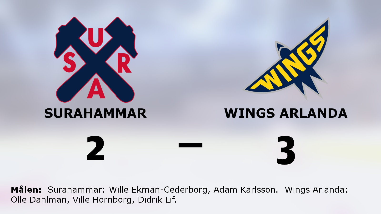 Wings Arlanda vann efter förlängning mot Surahammar