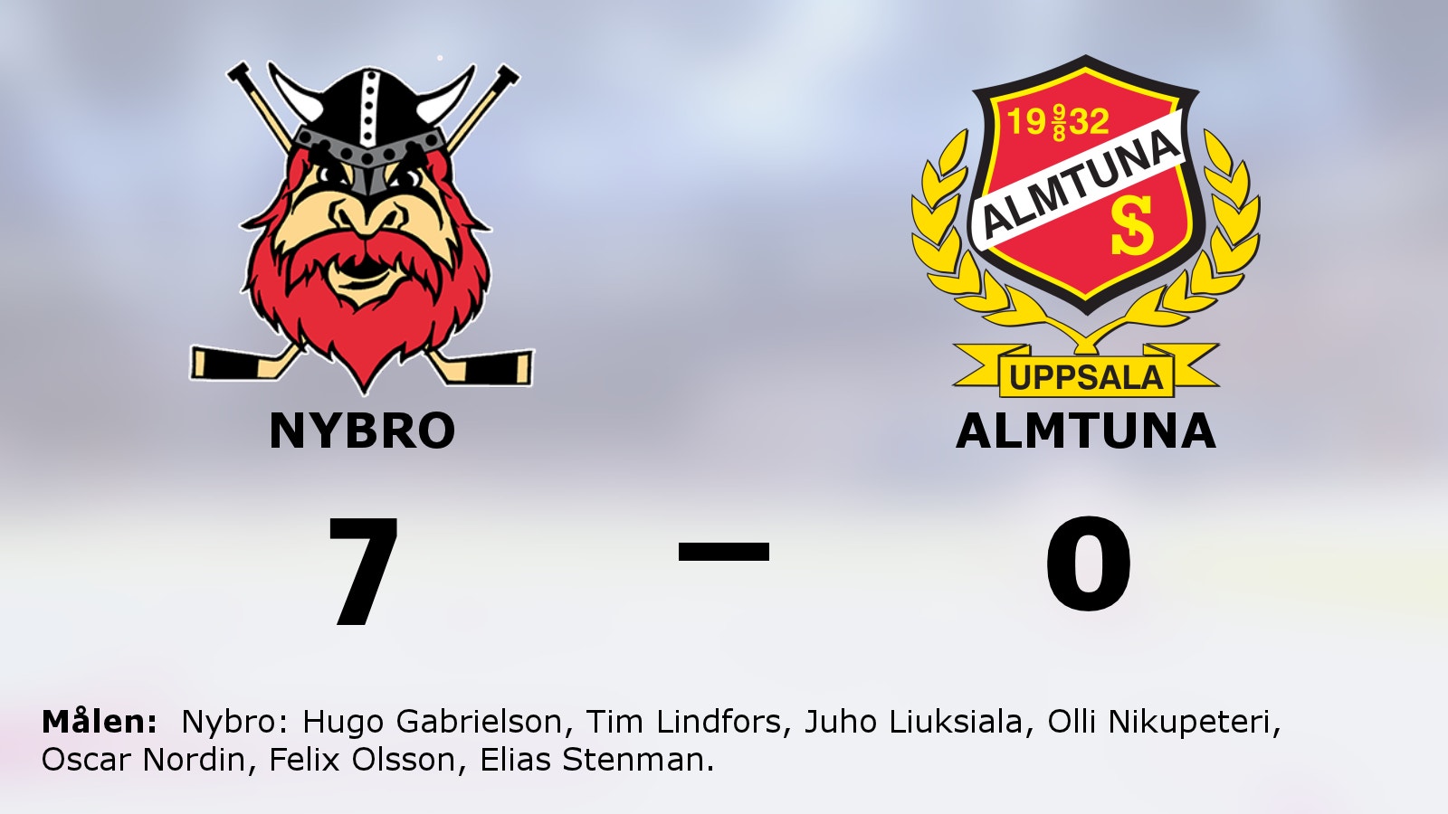 Nybro utklassade Almtuna – seger med 7–0