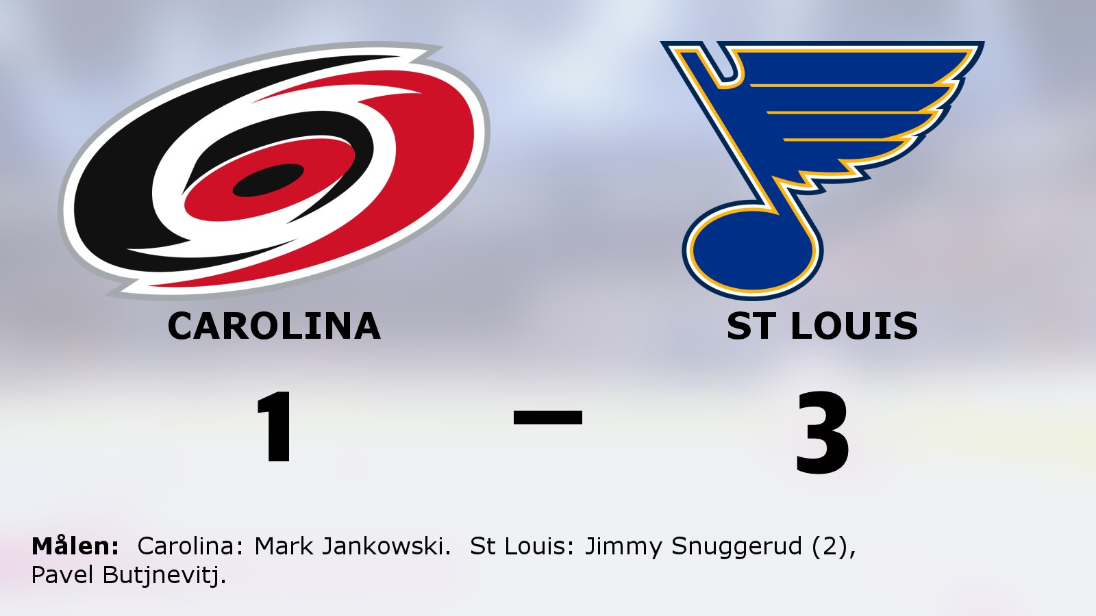 Tre poäng till St Louis efter avgörande i slutperioden mot Carolina