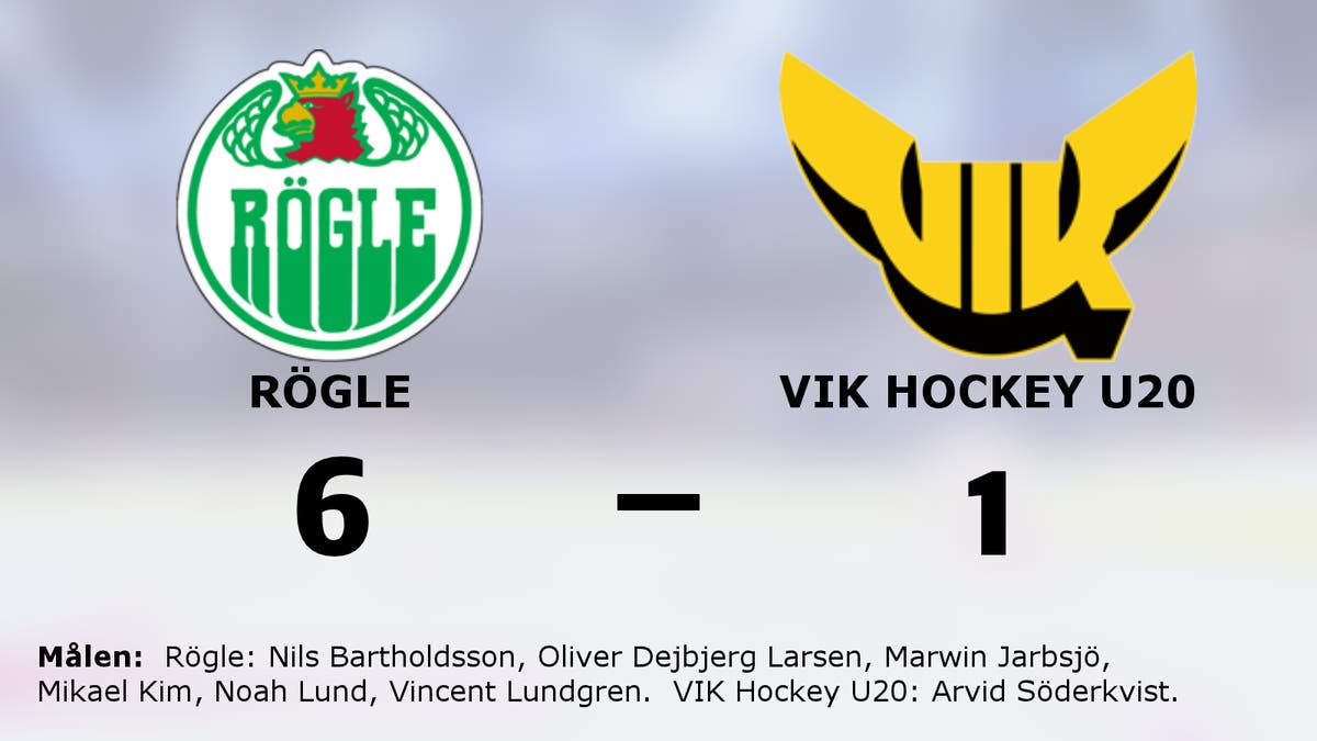 Storseger för Rögle – 6–1 mot VIK Hockey U20
