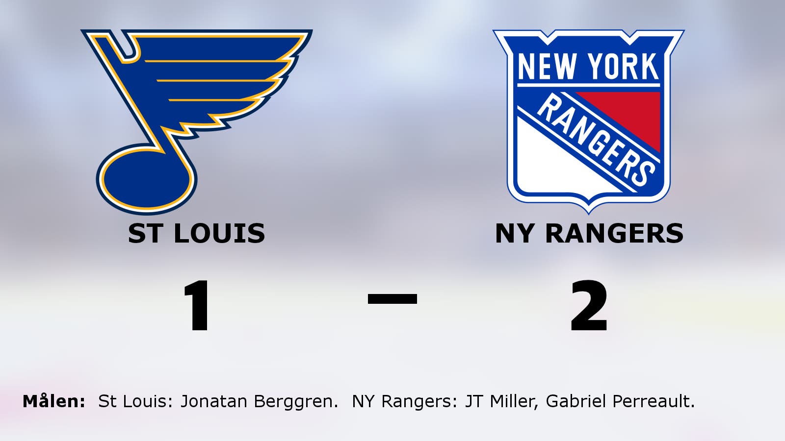 NY Rangers vann efter förlängning mot St Louis