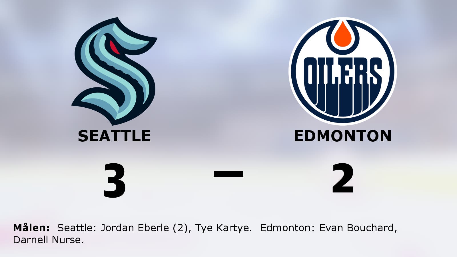 Två mål för Jordan Eberle när Seattle besegrade Edmonton