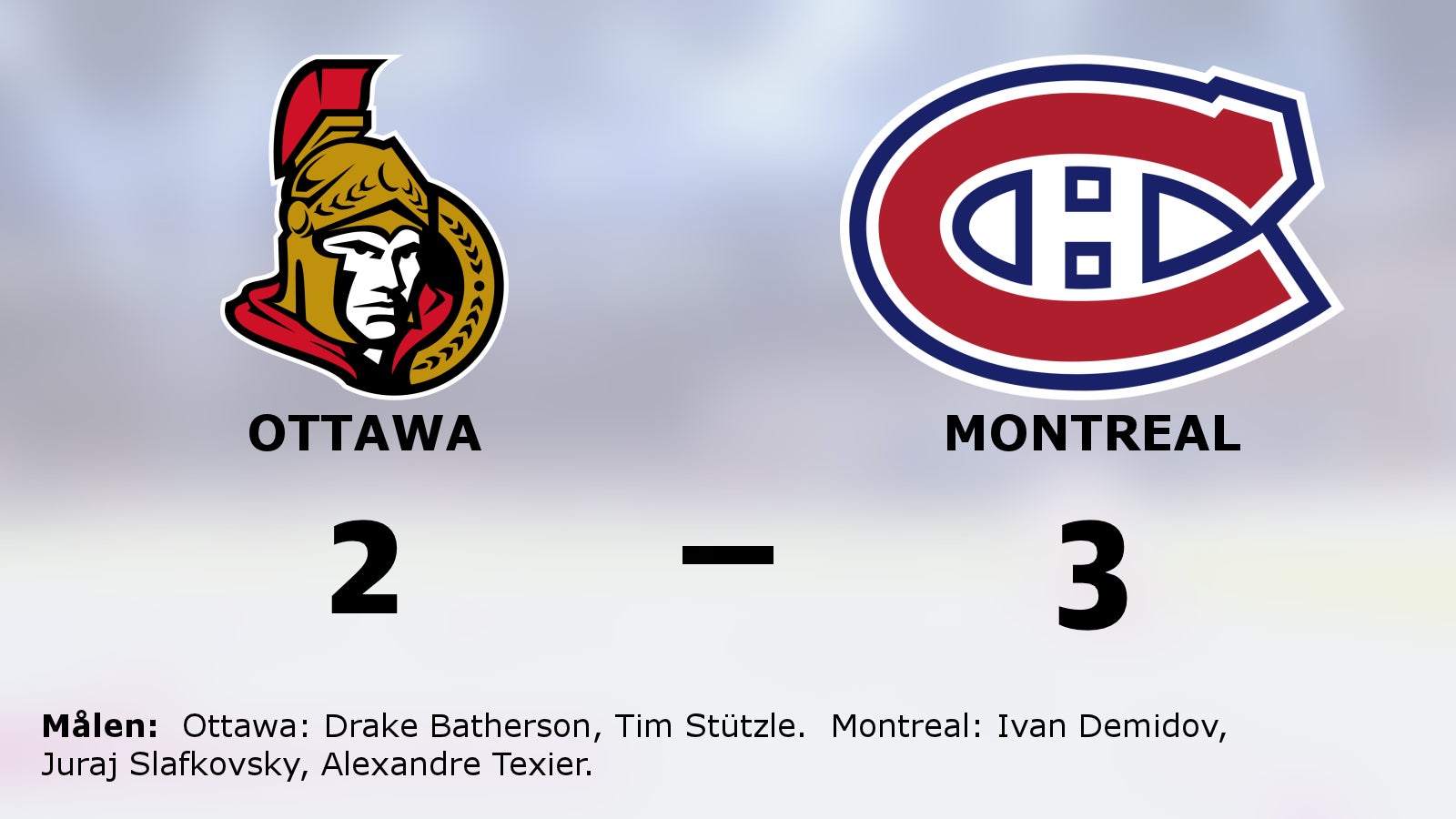 Stark tredjeperiod avgjorde för Montreal mot Ottawa