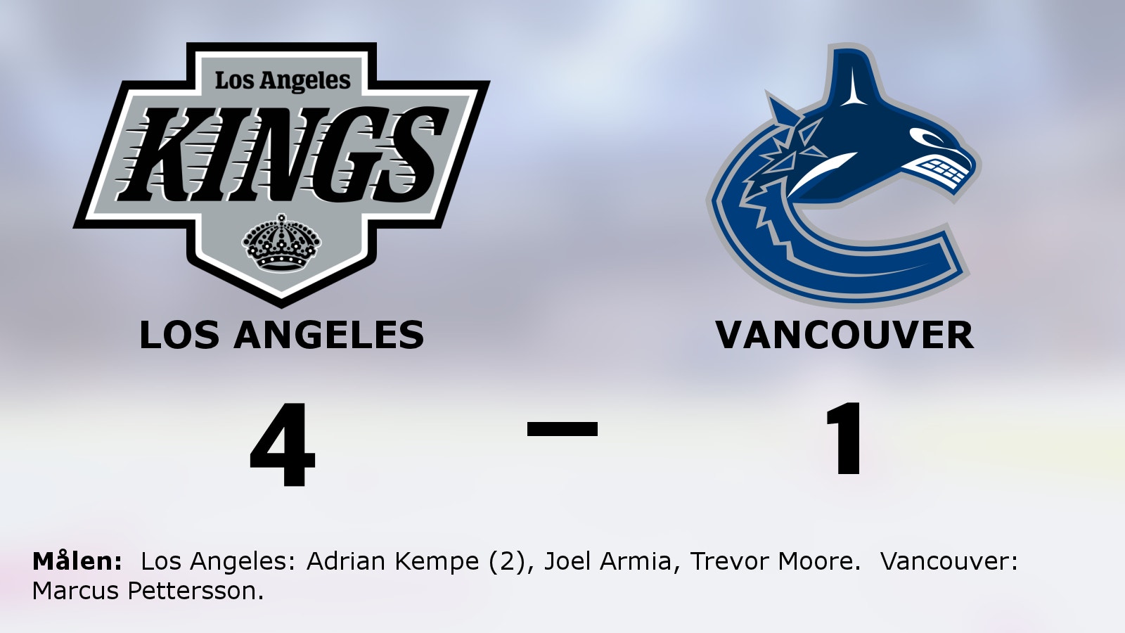 Los Angeles tog hem segern mot Vancouver – Adrian Kempe matchvinnare