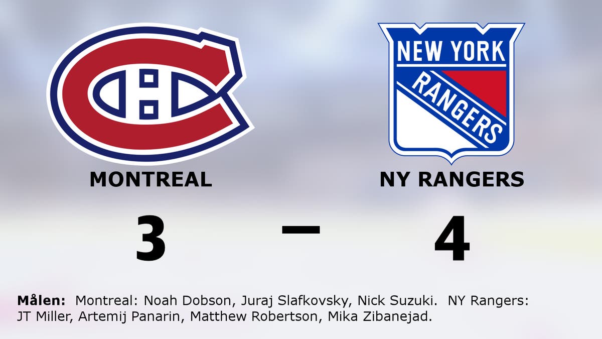Stark vändning till seger för NY Rangers mot Montreal
