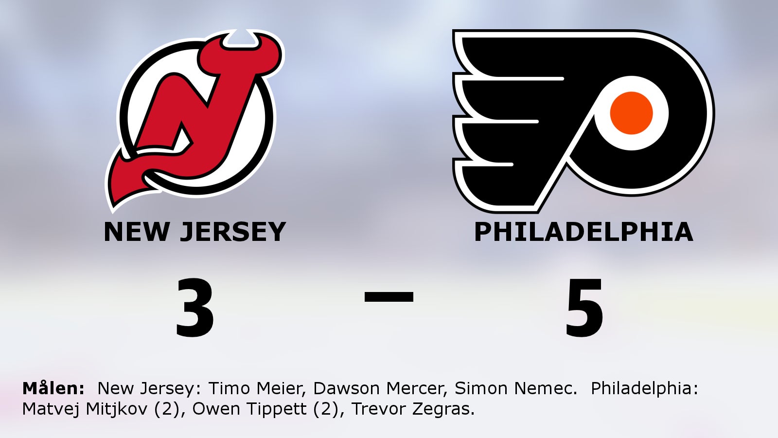 Philadelphia vann på bortaplan mot New Jersey