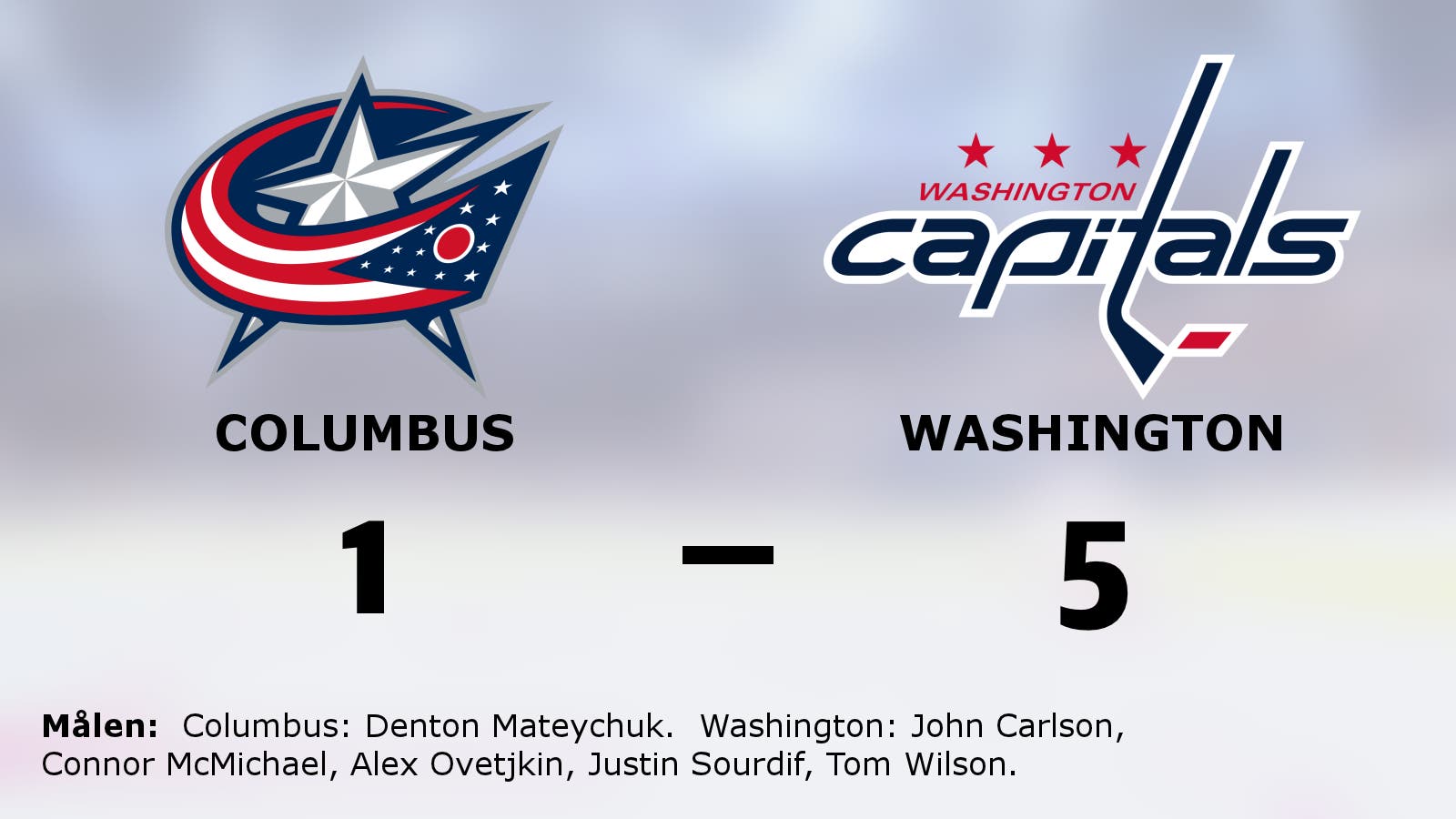 Washington vann med 5–1 mot Columbus