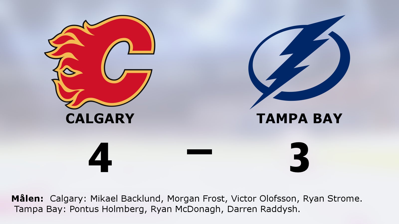 Förlängningsseger för Calgary mot Tampa Bay