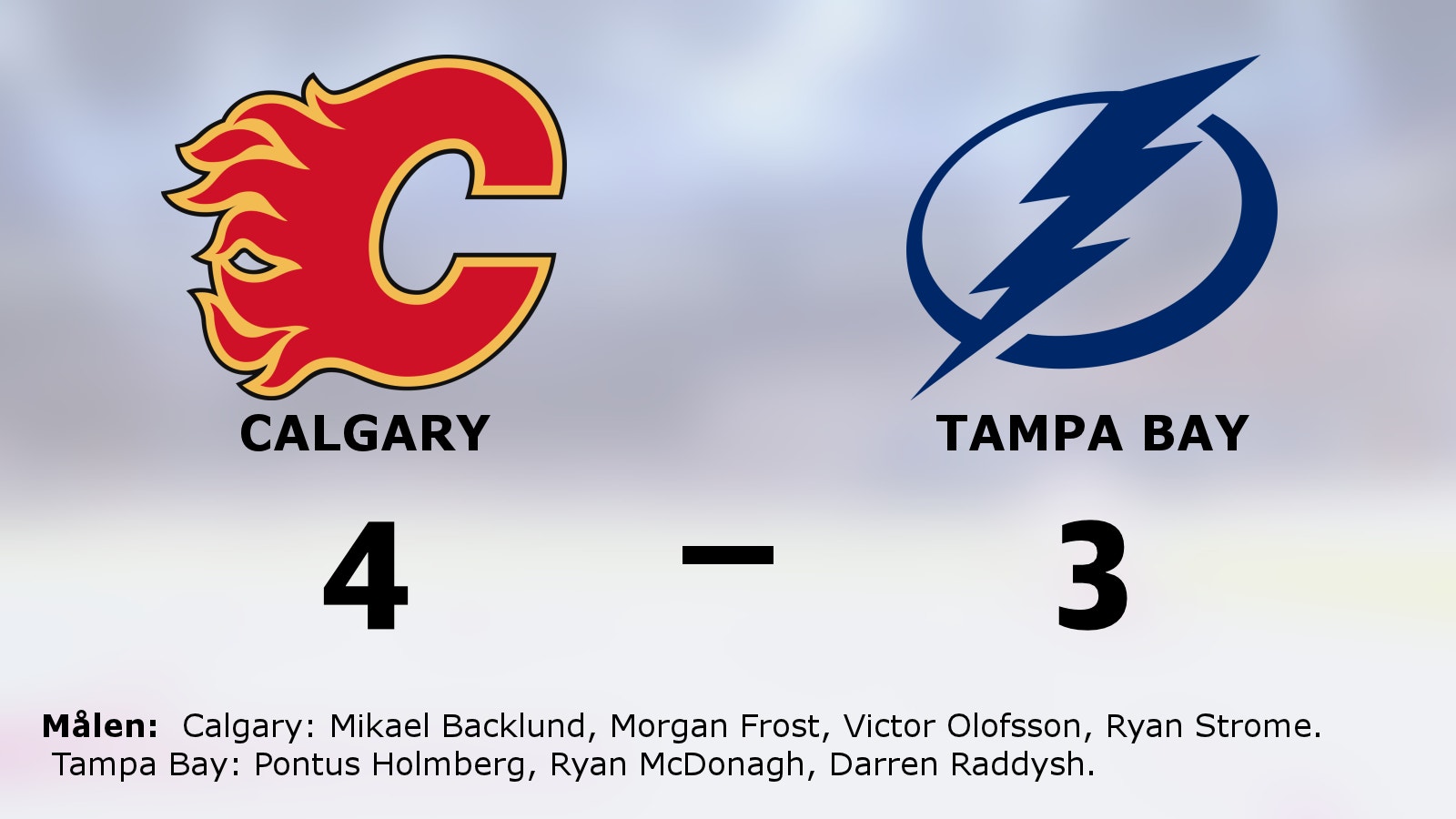 Förlängningsseger för Calgary mot Tampa Bay