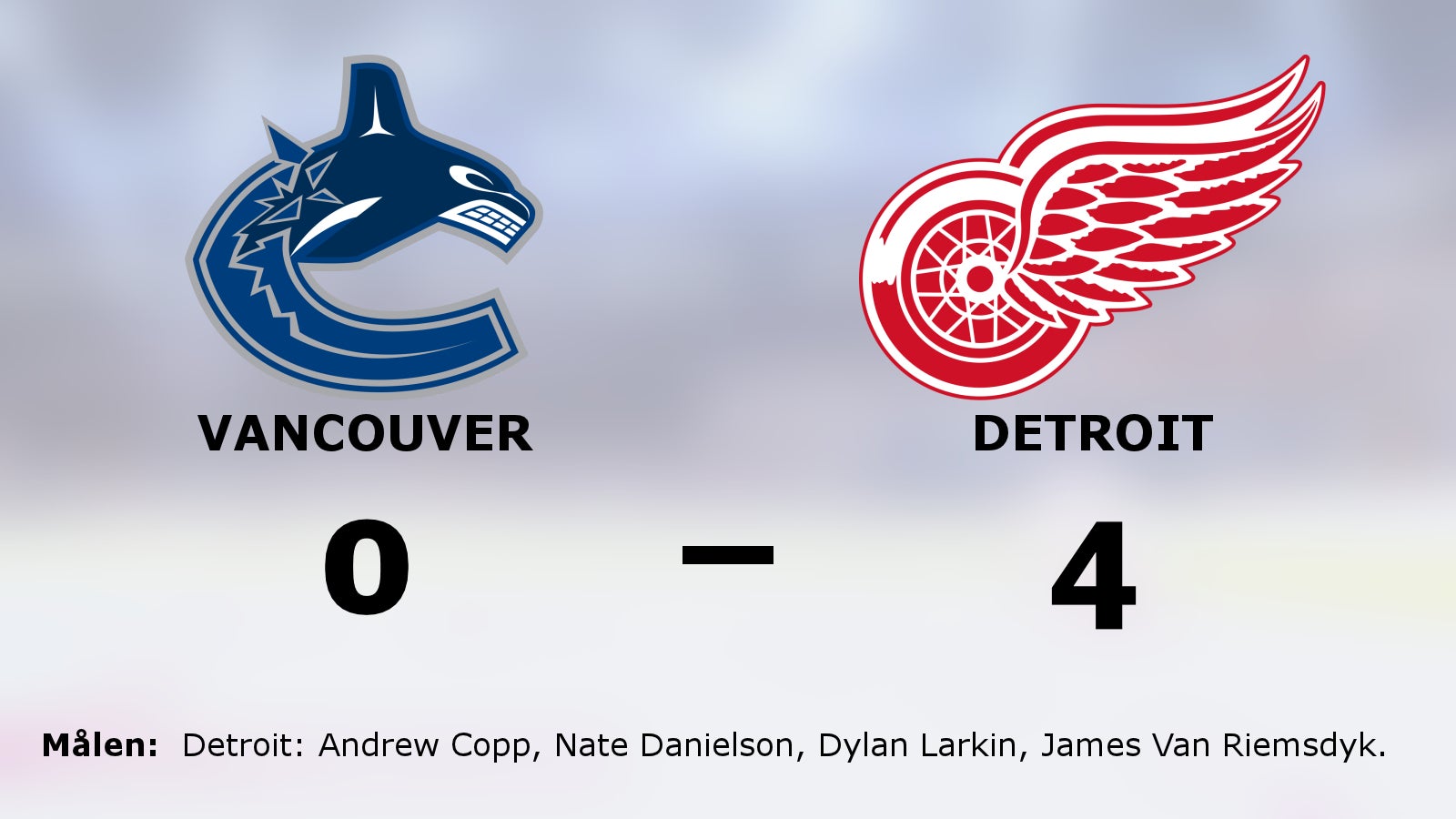 Detroit ny etta i Pacific division efter seger mot Vancouver
