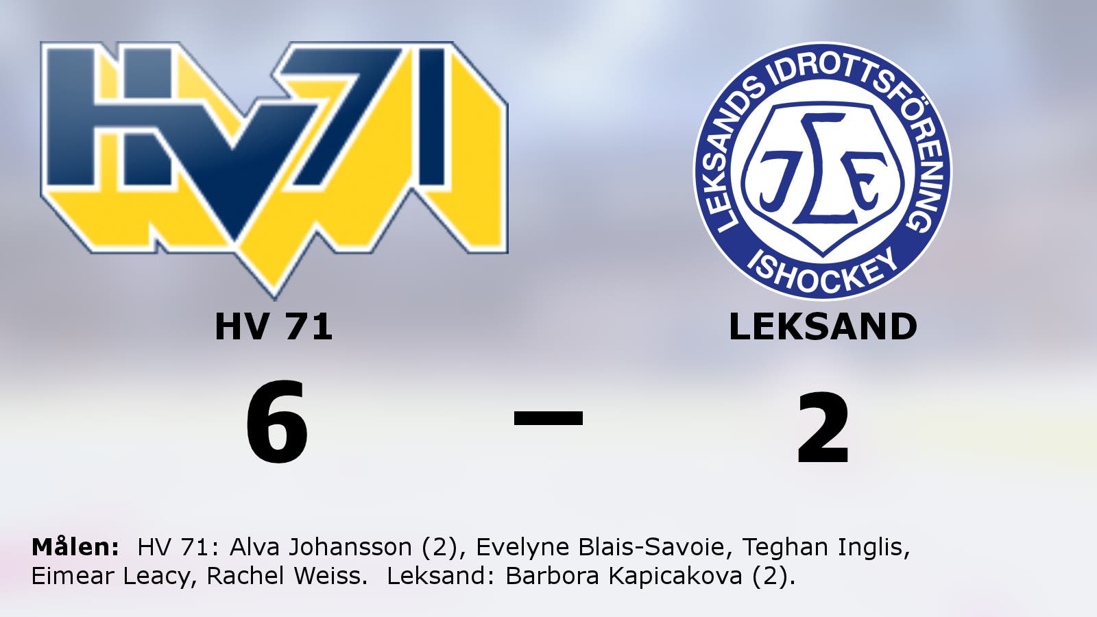 HV 71 klart för SDHL – slog Leksand i avgörande matchen