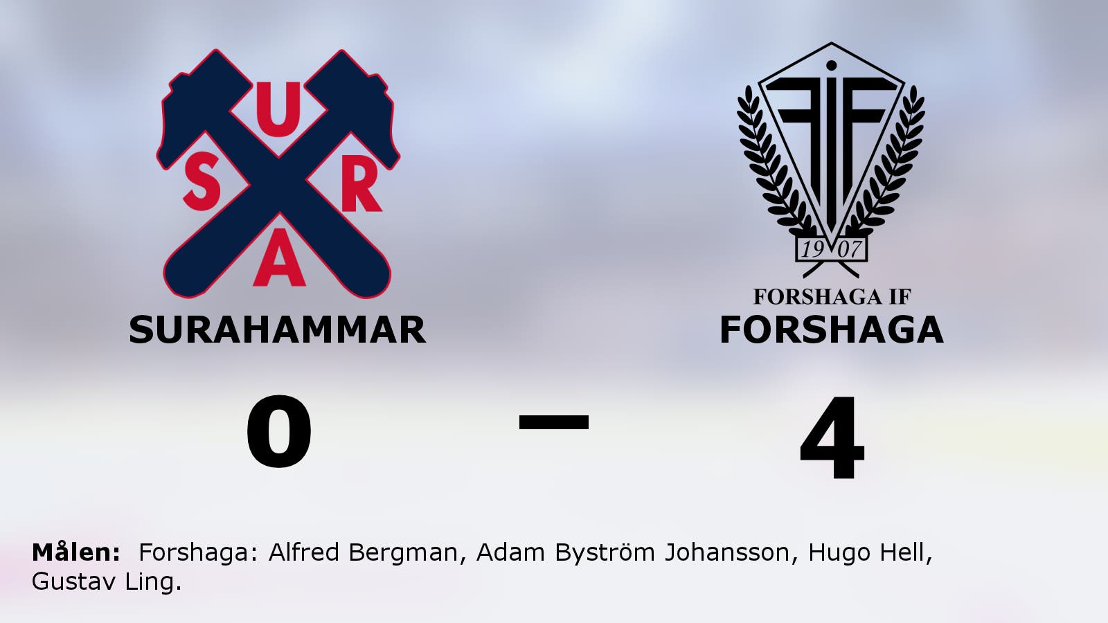 Forshagas fina svit fortsätter mot Surahammar