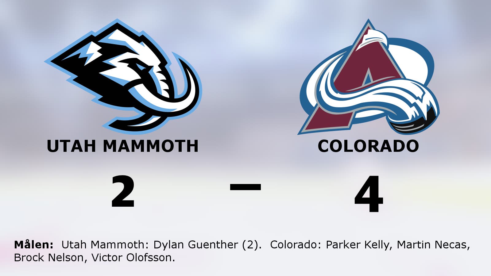 Seger för Colorado mot Utah Mammoth