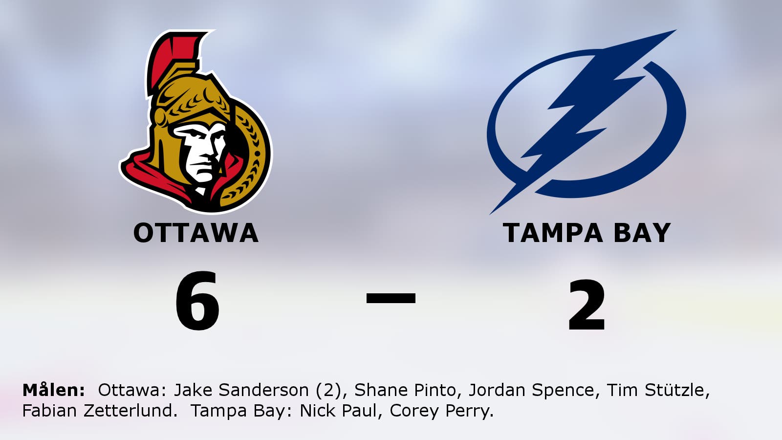 Ottawa avgjorde i tredje perioden mot Tampa Bay