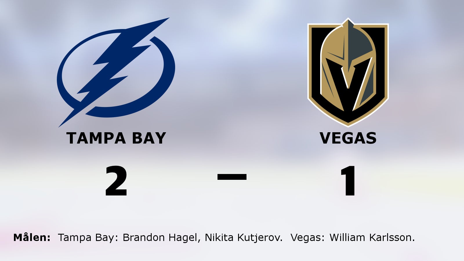 Seger i förlängningen för Tampa Bay mot Vegas