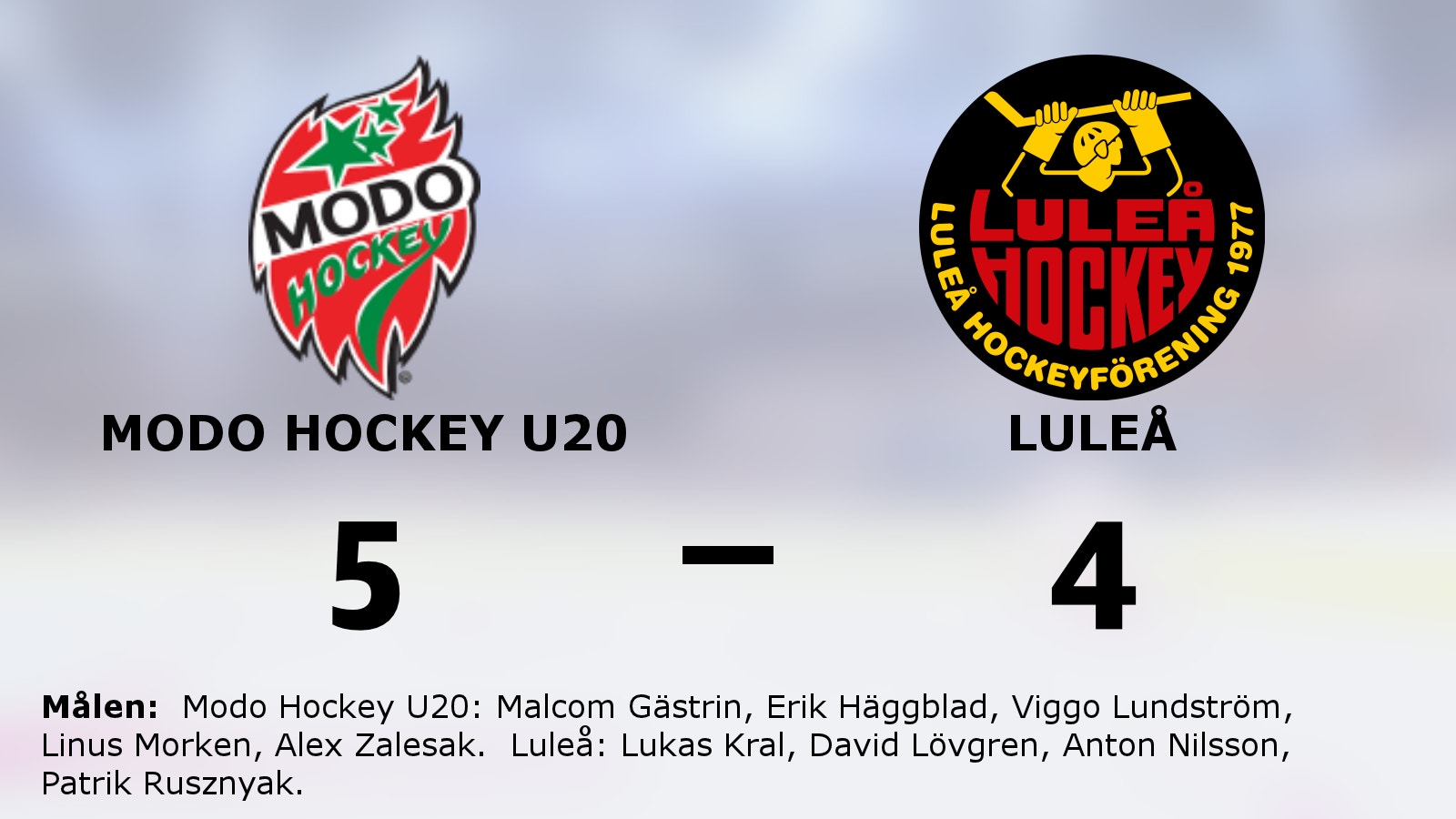 Modo Hockey U20 vann i förlängningen mot Luleå