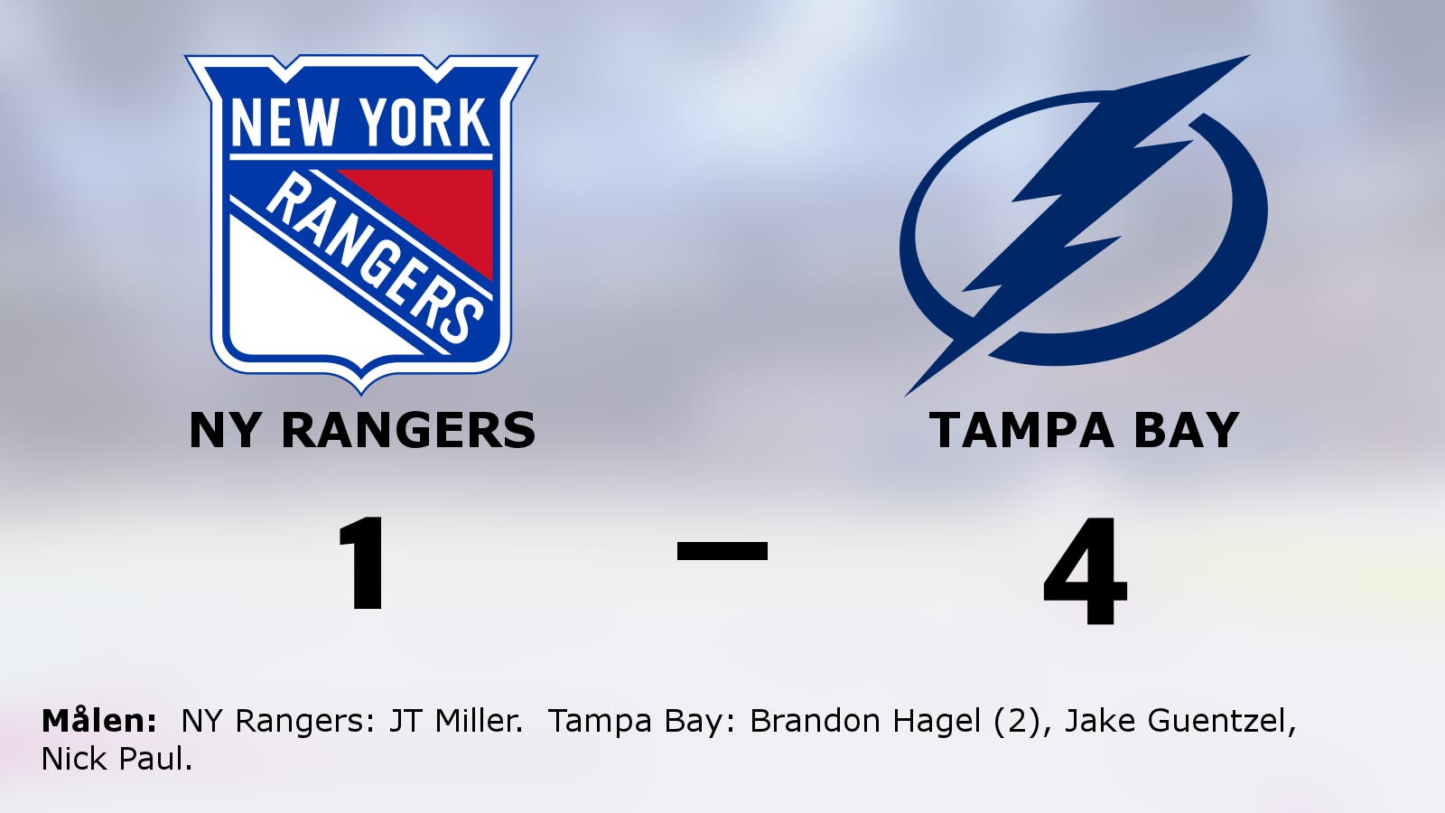 NY Rangers vann senast – nu tog Tampa Bay revansch