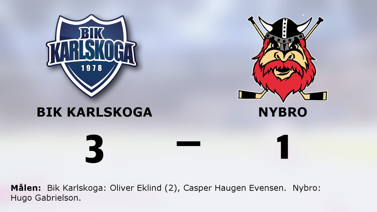Två mål för Oliver Eklind när Bik Karlskoga vann mot Nybro